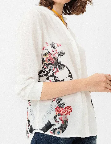 Camasa Desigual, alb Alb