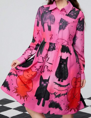 Rochie medie SHEIN, roz