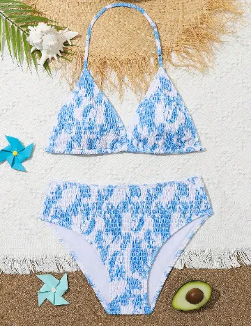 Costum de baie SHEIN, albastru/alb Albastru