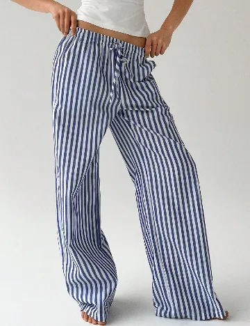 Pantaloni SHEIN, albastru/alb Albastru