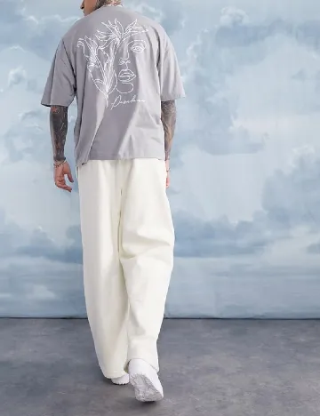 Tricou Oversize ASOS, gri Gri