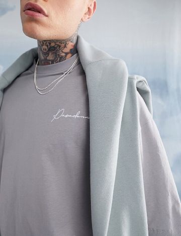 Tricou Oversize ASOS, gri