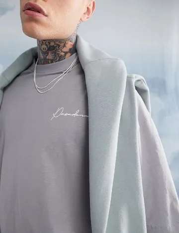 Tricou Oversize ASOS, gri Gri