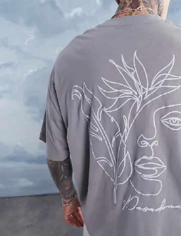 Tricou Oversize ASOS, gri Gri