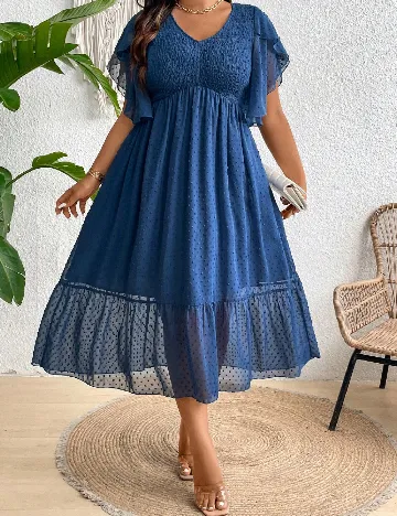 Rochie medie SHEIN CURVE, albastru Albastru