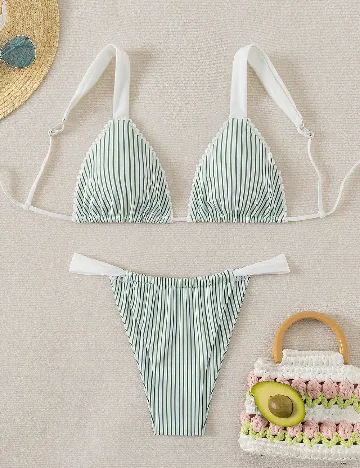 Costum de baie SHEIN, verde/alb Verde