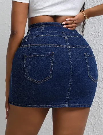 Fusta SHEIN CURVE, albastru Albastru