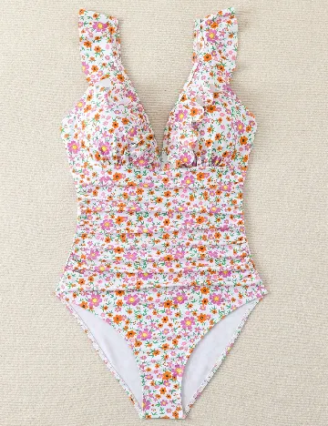 Costum de baie SHEIN, floral Floral print