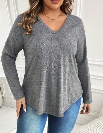 Bluza Emery Rose Curve, gri Gri