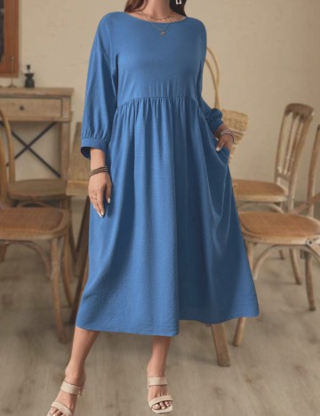 Rochie medie Emery Rose Curve, albastru