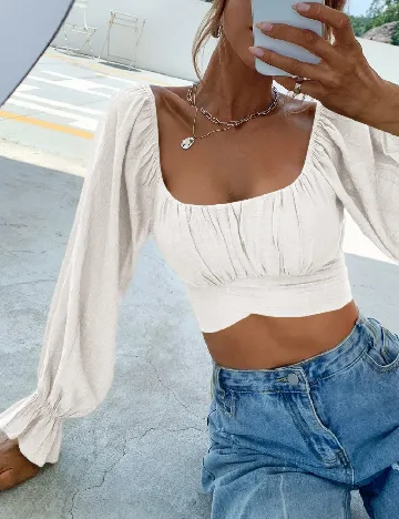 Top SHEIN, alb Alb