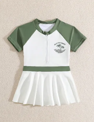 Costum de baie Shein Kids, alb Alb