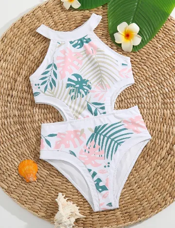 Costum de baie Shein Kids, alb Alb