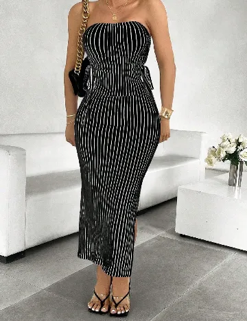 Compleu SHEIN CURVE, alb/negru Negru