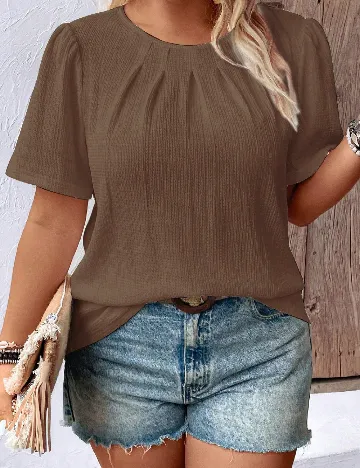 Bluza SHEIN CURVE, maro Maro