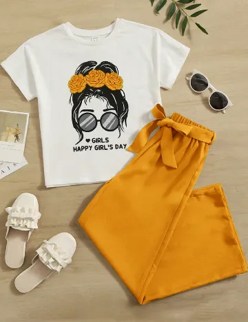 Compleu Shein Kids, mustar Galben