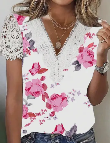 Tricou SHEIN, floral print Floral print