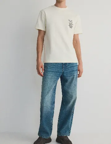 Tricou Reserved, ecru Alb