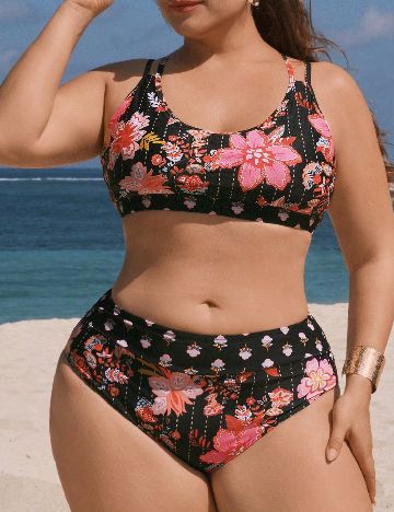 Costum de baie SHEIN CURVE, negru