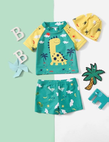 Costum de baie Shein Kids, albastru