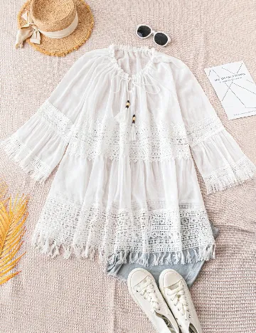 Bluza de plaja SHEIN, alb Alb