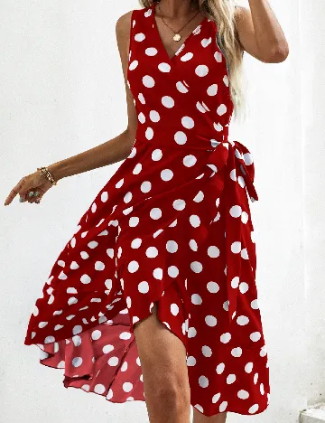 Rochie medie SHEIN, rosu/alb
