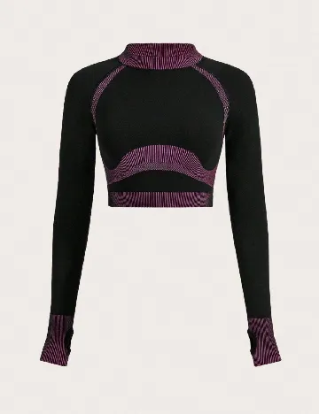 Top SHEIN, negru/roz
