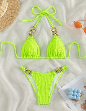 Costum de baie SHEIN, verde