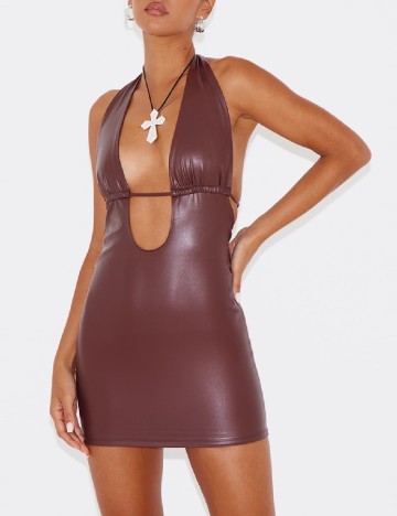 Rochie scurta PRETTYLITTLETHING, maro