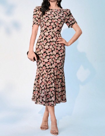 Rochie medie SHEIN, floral print