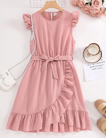 Rochie de noapte Shein Kids, roz pudra