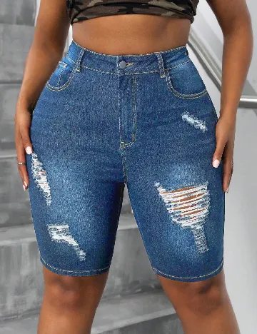 Pantaloni scurti SHEIN CURVE, albastru