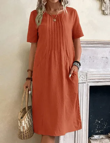 Rochie medie Emery Rose, caramiziu