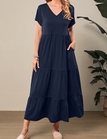 Rochie lunga Emery Rose, bleumarin