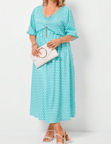 Rochie lunga Emery Rose Curve, turcoaz