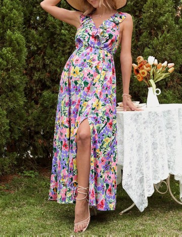 Rochie lunga SHEIN Maternity, floral print