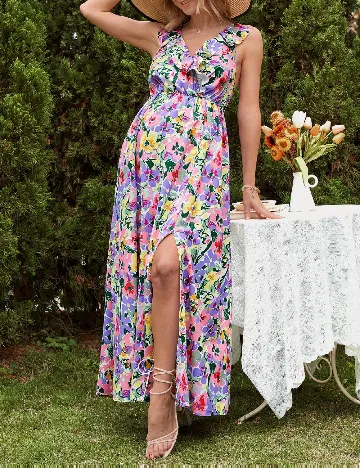 Rochie lunga SHEIN Maternity, floral print