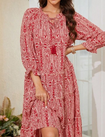 Rochie medie Beautiful Nomad, rosu
