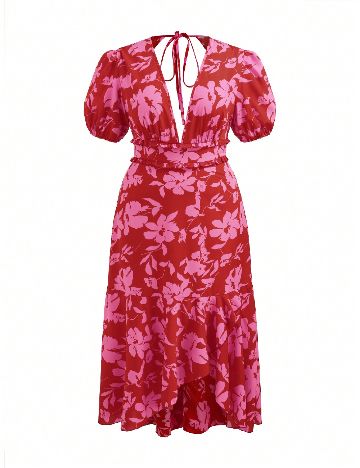 Rochie lunga SHEIN CURVE, rosu