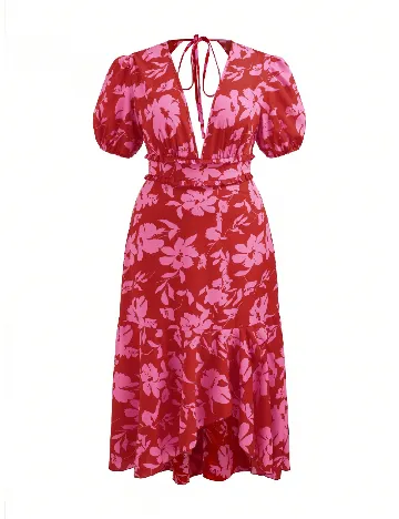 Rochie lunga SHEIN CURVE, rosu