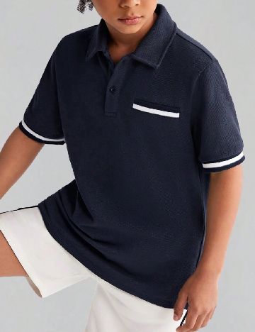 Tricou Shein Kids, bleumarin inchis