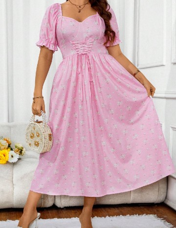 Rochie medie SHEIN CURVE, roz