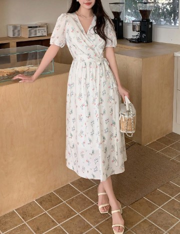 Rochie medie Dazy, alb