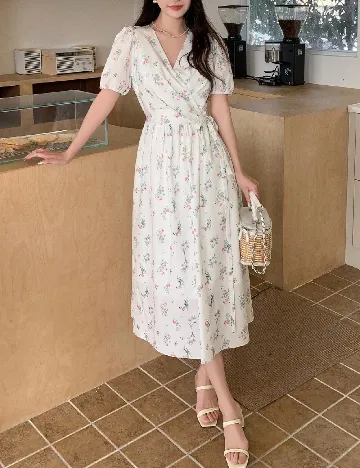 Rochie medie Dazy, alb
