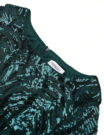 Rochie lunga Faeriesty Plus Size, verde
