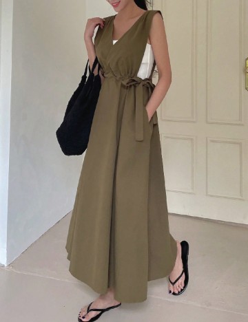 Rochie lunga Dazy, verde