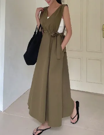 Rochie lunga Dazy, verde