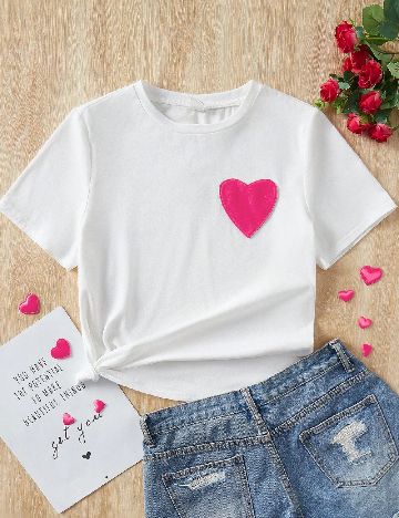 Tricou Shein Kids, alb