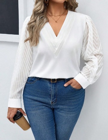 Bluza SHEIN CURVE, alb