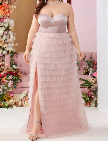 Rochie lunga SHEIN CURVE, roz